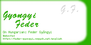 gyongyi feder business card